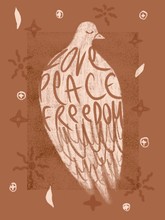 White Dove Illustration With Hand Lettering