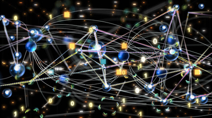 code data concept in hand digital 3d