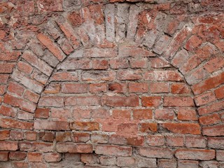 a fragment of a worn old brick wall as a background