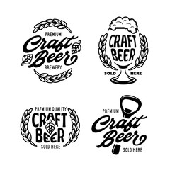 Poster - Craft beer labels set. Vector illustration.