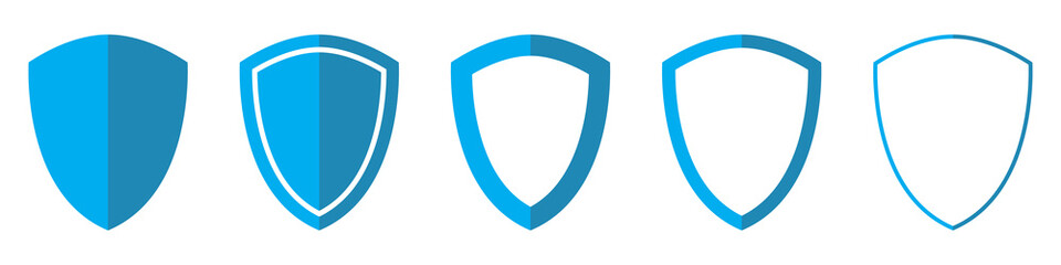 Wall Mural - vector shield in flat style. set of shield icons