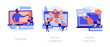 © Visual Generation - Educational web seminar, internet classes, professional personal teacher service icons set. Webinar, digital classroom, online teaching metaphors. Vector isolated concept metaphor illustrations