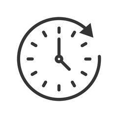 Wall Mural - clockwise rotation vector icon. passage of time.