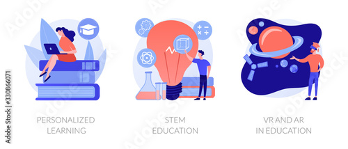 Fotografía Personal studying program, academic system, futuristic technology icons set