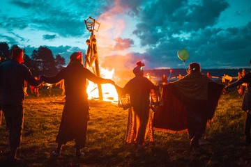 Round  Dance around Bonfire