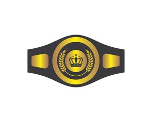 boxing belt champion logo icon vector