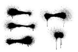 Fototapeta Fototapety dla młodzieży do pokoju - Spray Paint Vector Elements isolated on White Background, Lines and Drips Black ink splatters, Ink blots set, Street style.