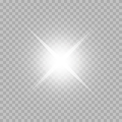 Wall Mural - white glowing light burst explosion with transparent. cool effect decoration with ray sparkles