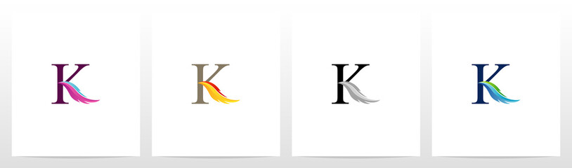 Wall Mural - Feather On Letter Logo Design K