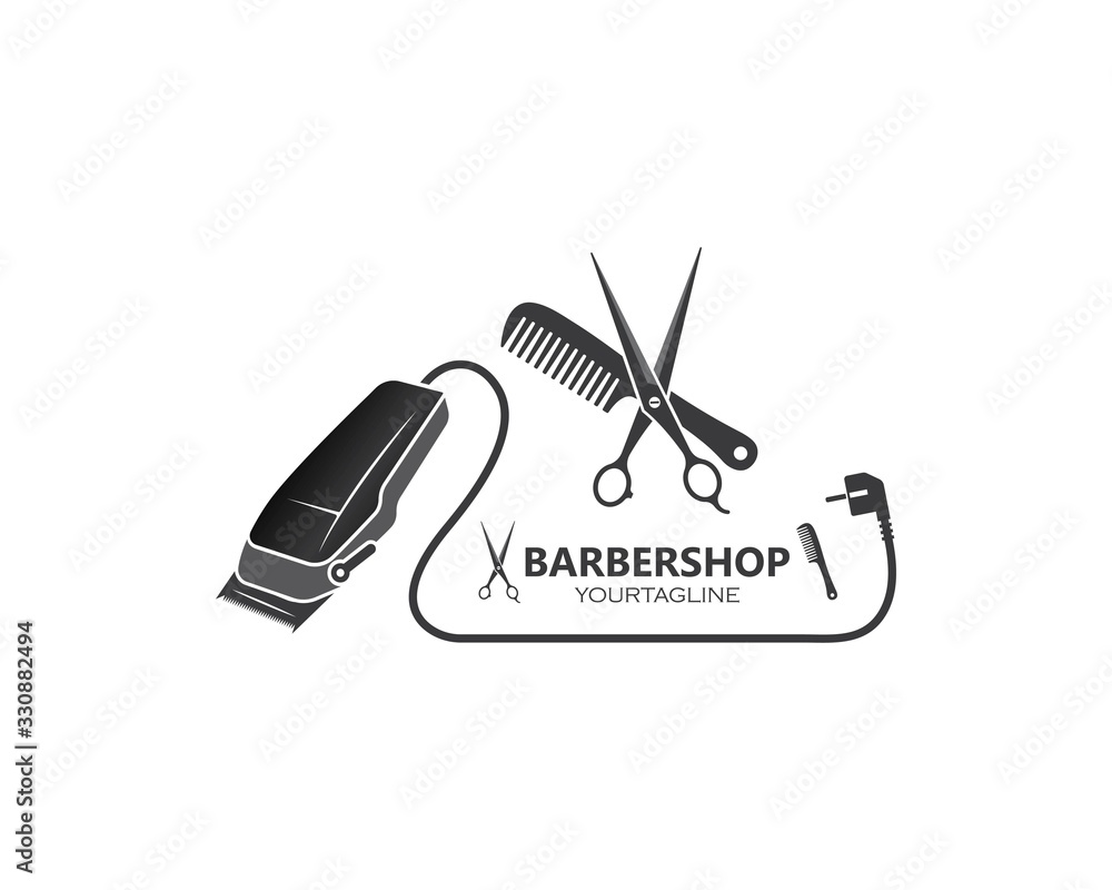 clippers icin vector  for barber business illustration - obrazy, fototapety, plakaty 