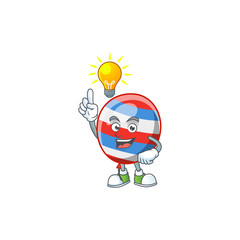 Poster - Independence day balloon mascot character design with have an idea cute gesture