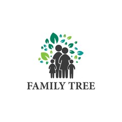 Wall Mural - Family Tree Logo Vector and Human