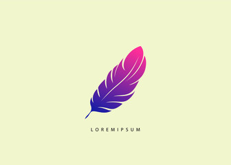 Wall Mural - feather logo template - Gradient feather vector