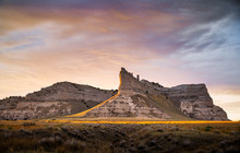 Dramatic Sunset Clouds Over Scottsbluff National Monument
