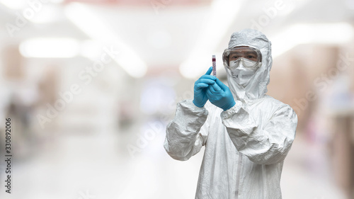 Fotomural COVID-19, Corona Virus or Novel coronavirus epidemic disease with doctor or lab