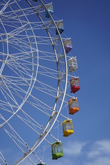 ferris wheel on blue sky