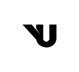 Initial 2 letter Logo Modern Simple Black YU