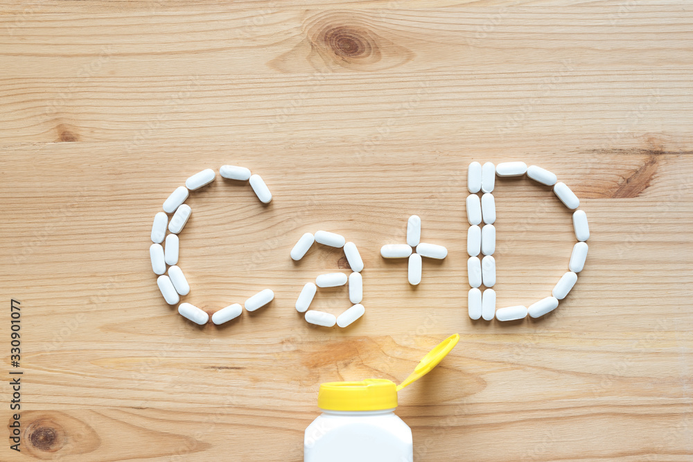 Obraz na płótnie Calcium and Vitamin D w salonie