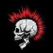 skull punk red hair vector