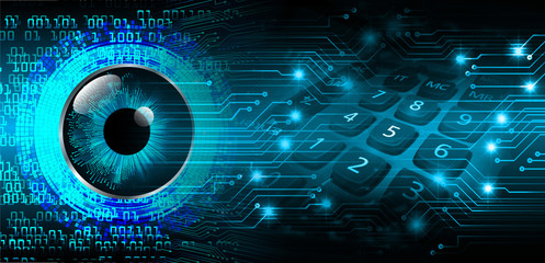 blue eye cyber circuit future technology concept background