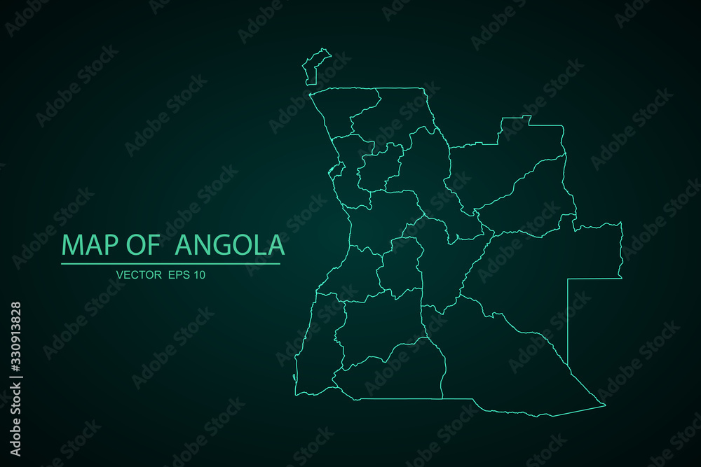 Map of Angola isolated on white background. Vector illustration eps 10 ...
