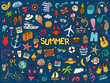 © anastasiastoma - Colorful hand drawn vector doodle set of summer and vacation.