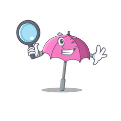 Sticker - Pink umbrella in Smart Detective picture character design