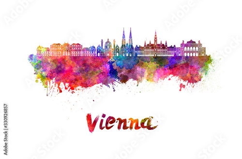 Photo Vienna skyline in watercolor