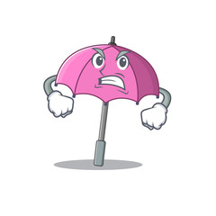 Wall Mural - Pink umbrella cartoon character design with angry face