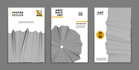 Abstract geometric poster design. Bauhaus cover set memphis elements glitch shapes hipster style. Minimal banner concept for flyer, magazine, book, brochure, commercial. Vector illustration
