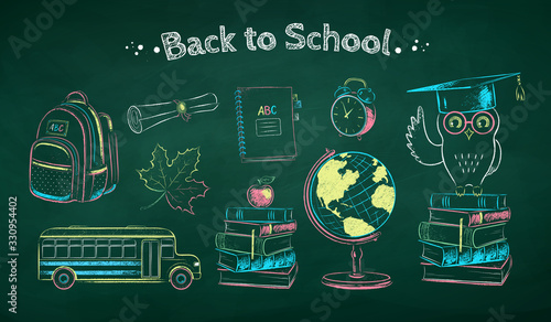 Fotografía Illustration collection of education items