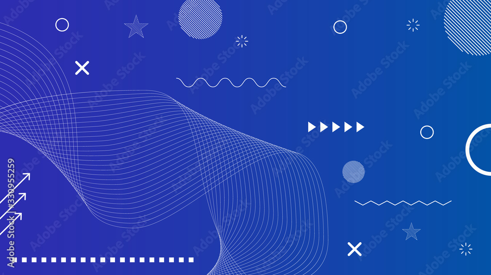 Abstract line wave shapes blue gradient vector background Stock Vector ...