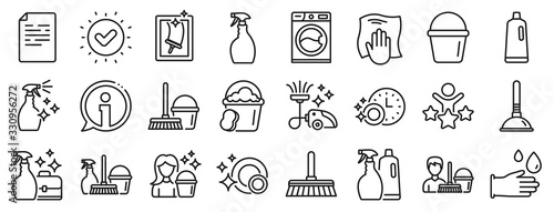 Fotomural Laundry, Window sponge and Vacuum cleaner icons