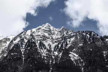 Canvas Print - view of the mountains from the morzine ski slopes in the french alps during winter