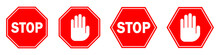 Red STOP Sign Isolated. Vector Stop Hand Sign