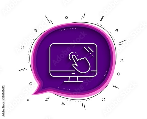 Touch Screen Line Icon Chat Bubble With Shadow Online Quiz Test Sign Thin Line Touch Screen Icon Vector Buy This Stock Vector And Explore Similar Vectors At Adobe Stock Adobe Stock