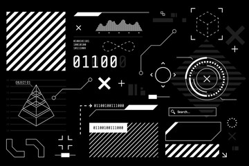 Wall Mural - vector hud graphic in futuristic style. high tech interface elements for your design. digital touch 