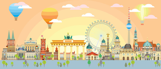 Berlin skyline vector 4