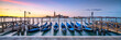 Panoramic view of San Giorgio Maggiore Island with gondola in the foreground, Venice, Italy