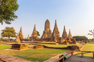 landscape of wat chai watthanaram temple in buddhist temple is a temple built in ancient times at ay