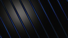 Dark Metallic Motion Background With Glowing Blue Diagonal Lines. Full Had And Loopable.