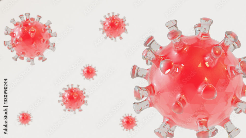 wizualizacja symboliczna obrazująca komórkę wirusa coronawirus covid 19 - obrazy, fototapety, plakaty 