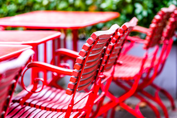 Canvas Print - red chairs