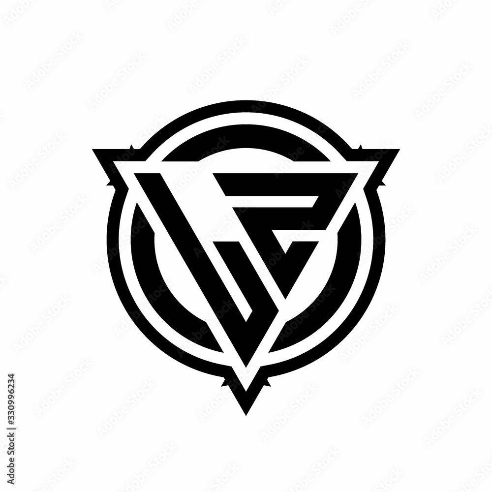 LZ logo with triangle shape and circle with outline rounded design template - obrazy, fototapety, plakaty 