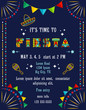 Time to Fiesta announcing poster template with festive decorative elements.