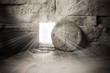 Tomb of Jesus. Jesus Christ Resurrection. Christian easter concept