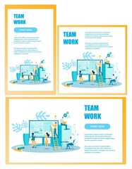 Wall Mural - Effective Team Work and Construction Business Set