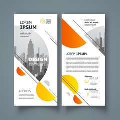 Circles flyer theme set brochure design template yellow color