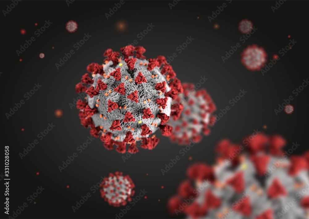 Coronavirus structural morphology - obrazy, fototapety, plakaty 