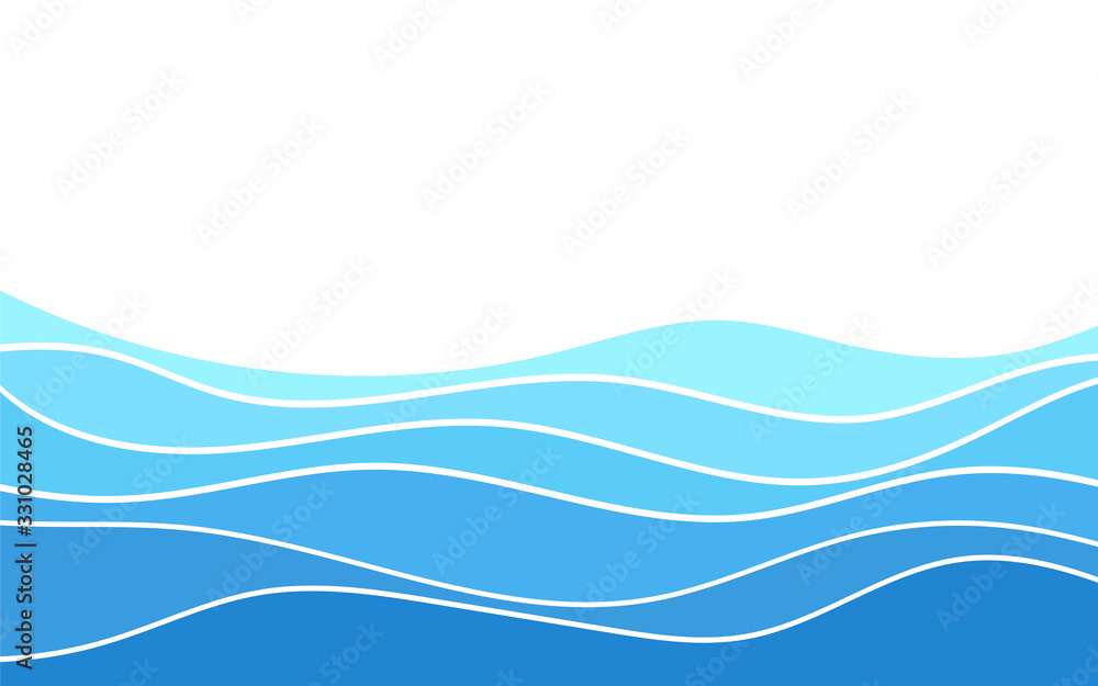 Abstract deep blue wave layer alternating vector background illustration - obrazy, fototapety, plakaty 